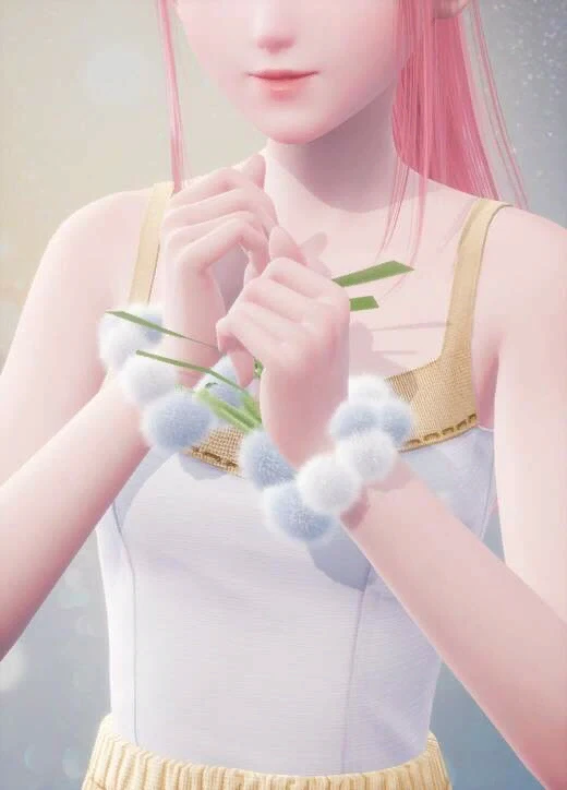 sunlit_grasspom-bracelets